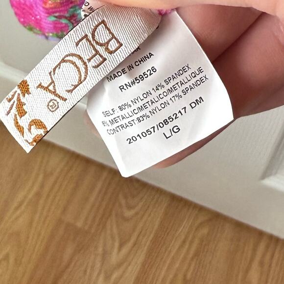 Becca Polynesia Pink One Piece Swimsuit L - Picture 9 of 10